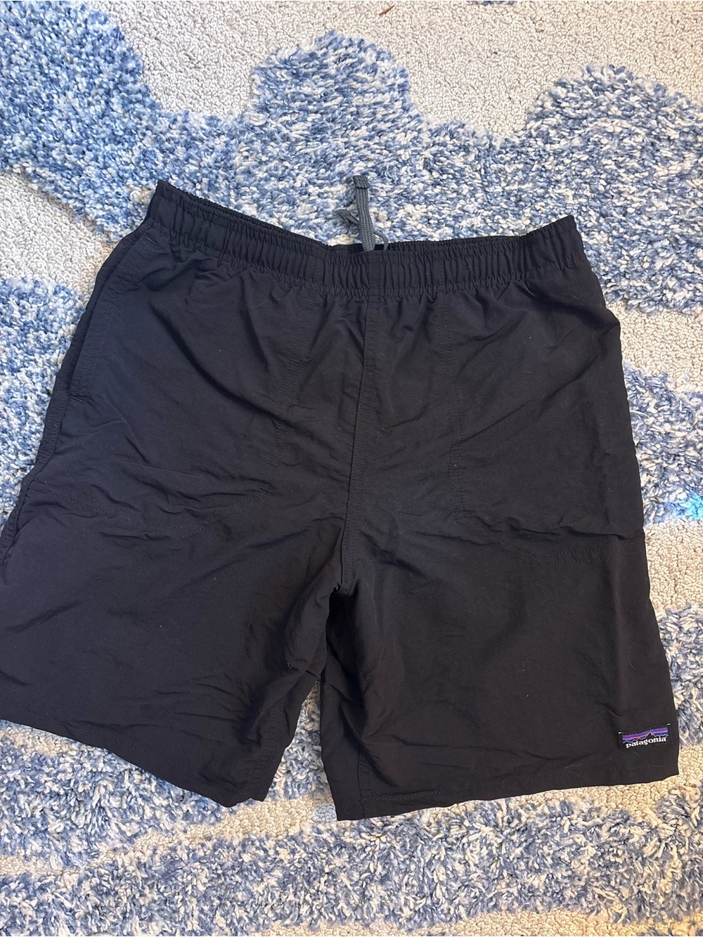 Patagonia Black Elastic-Waist Baggies Shorts